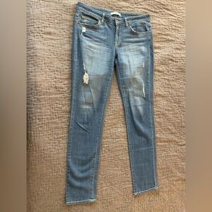 Rich & Skinny Light Denim Distressed Jeans Sz 29 Trendy Soft Sweet Blue A1736